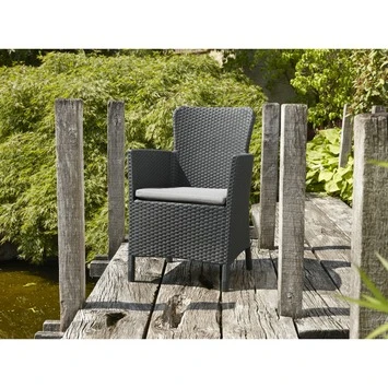 ALLIBERT Tuinstoel Miami Antraciet 4 ALLIBERT Tuinstoel Miami Antraciet - Afbeelding 2