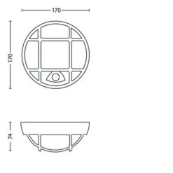 Philips Buitenlamp Eagle Met Bewegingssensor Met Raster Zwart LED 3.5W -Gamma 123 1760