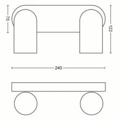 Philips Opbouwspot MyLiving Pongee LED Wit 2 X 5.5W -Gamma 123 1773