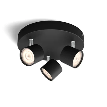 Philips Opbouwspot Star 3-lichts Zwart 5 Philips Opbouwspot Star 3-lichts Zwart - Afbeelding 4