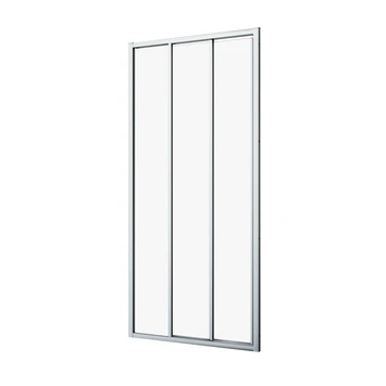 Sealskin Hooked Driedelige Schuifdeur 95x200 Cm, 6 Mm Helder Veiligheidsglas Met Antikalklaag Zilver Hoogglans 4 Sealskin Hooked Driedelige Schuifdeur 95x200 Cm, 6 Mm Helder Veiligheidsglas Met Antikalklaag Zilver Hoogglans - Afbeelding 2