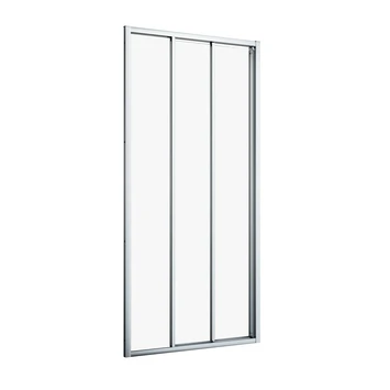 Sealskin Hooked Driedelige Schuifdeur 95x200 Cm, 6 Mm Helder Veiligheidsglas Met Antikalklaag Zilver Hoogglans 6 Sealskin Hooked Driedelige Schuifdeur 95x200 Cm, 6 Mm Helder Veiligheidsglas Met Antikalklaag Zilver Hoogglans - Afbeelding 4