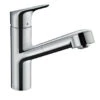 Hansgrohe Keukenkraan Focus M43 Met Hendel En Uittrekbare Sproeikop Chroom 150