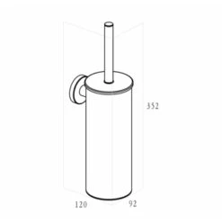 Marho Toiletborstelhouder Luxor Gun Metal -Gamma 123 2409