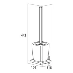 Tiger Toiletborstelhouder Zenna Hangend Chroom/Wengé -Gamma 123 2493