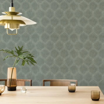 Superfresco Easy Vliesbehang Hexagon Groen 118149 5 Superfresco Easy Vliesbehang Hexagon Groen 118149 - Afbeelding 3