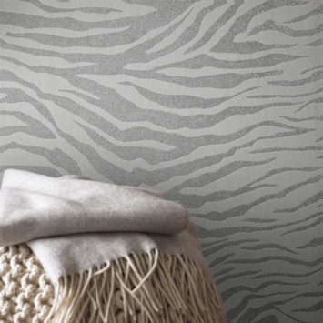 Superfresco Easy Vliesbehang Zebra Zilver 20-124 4 Superfresco Easy Vliesbehang Zebra Zilver 20-124 - Afbeelding 2