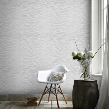 Superfresco Easy Vliesbehang Zebra Zilver 20-124 5 Superfresco Easy Vliesbehang Zebra Zilver 20-124 - Afbeelding 3